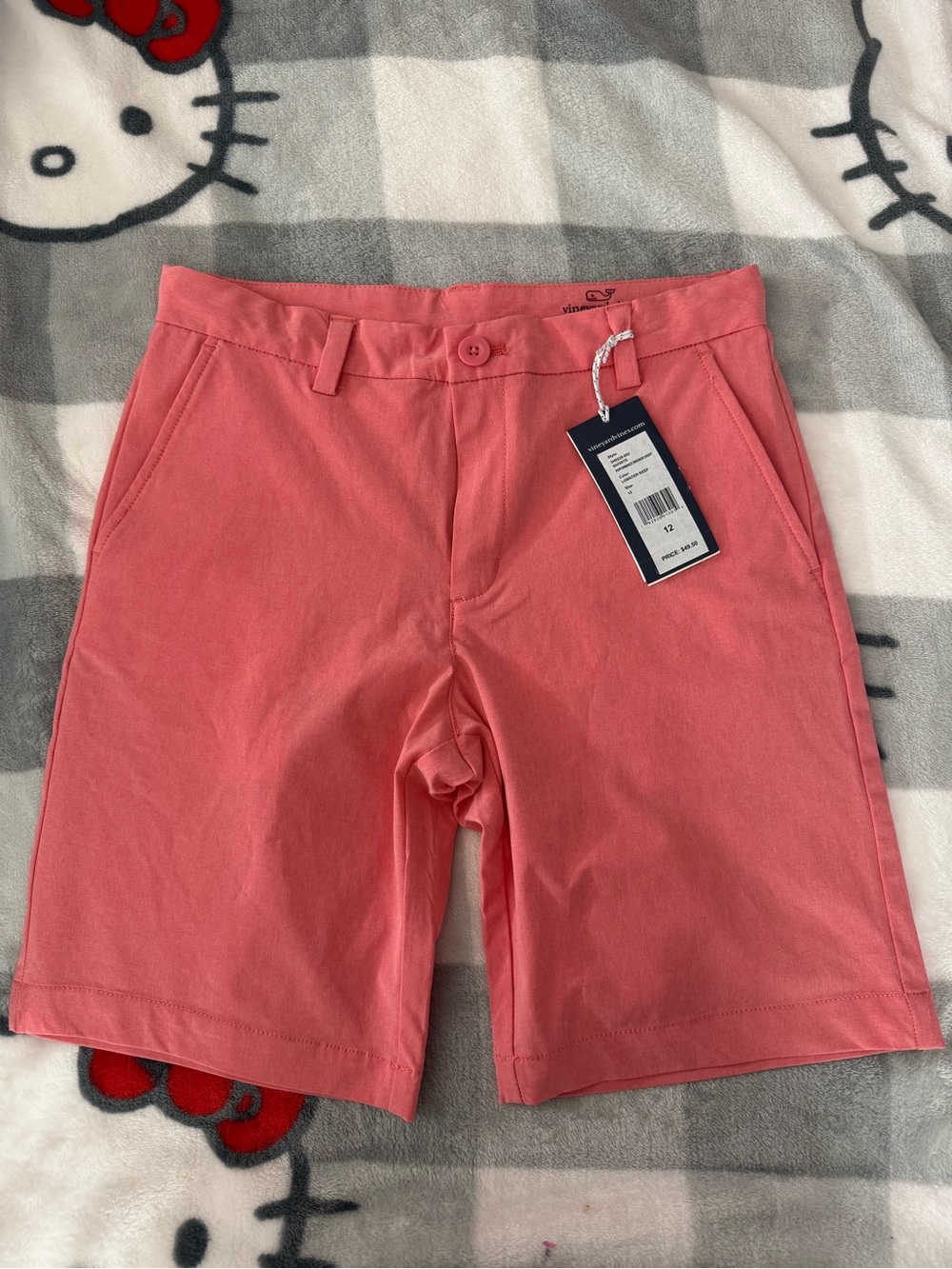 Vineyard Vines Coral Flat Front kids Shorts size 12 nwt